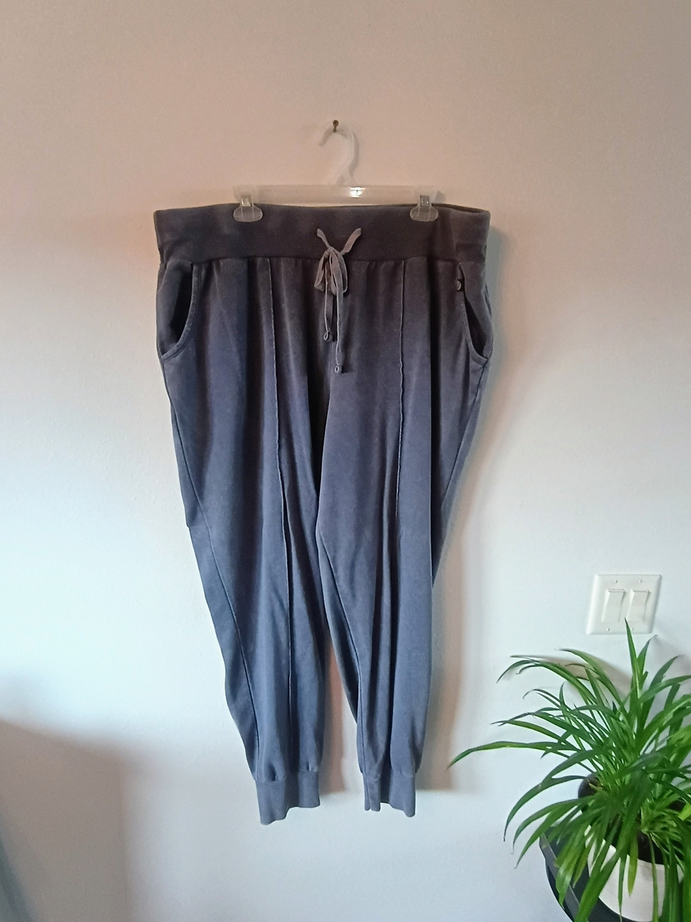 LIVI Jogger Pants 18/20 Plus Size Charcoal Gray Cotton Blend Athleisure Lounge